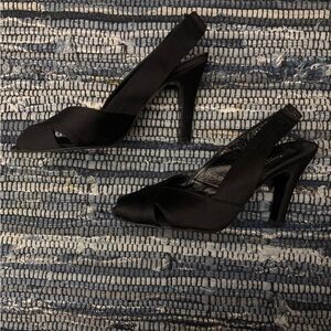 Kenneth Cole Black Satin Heels